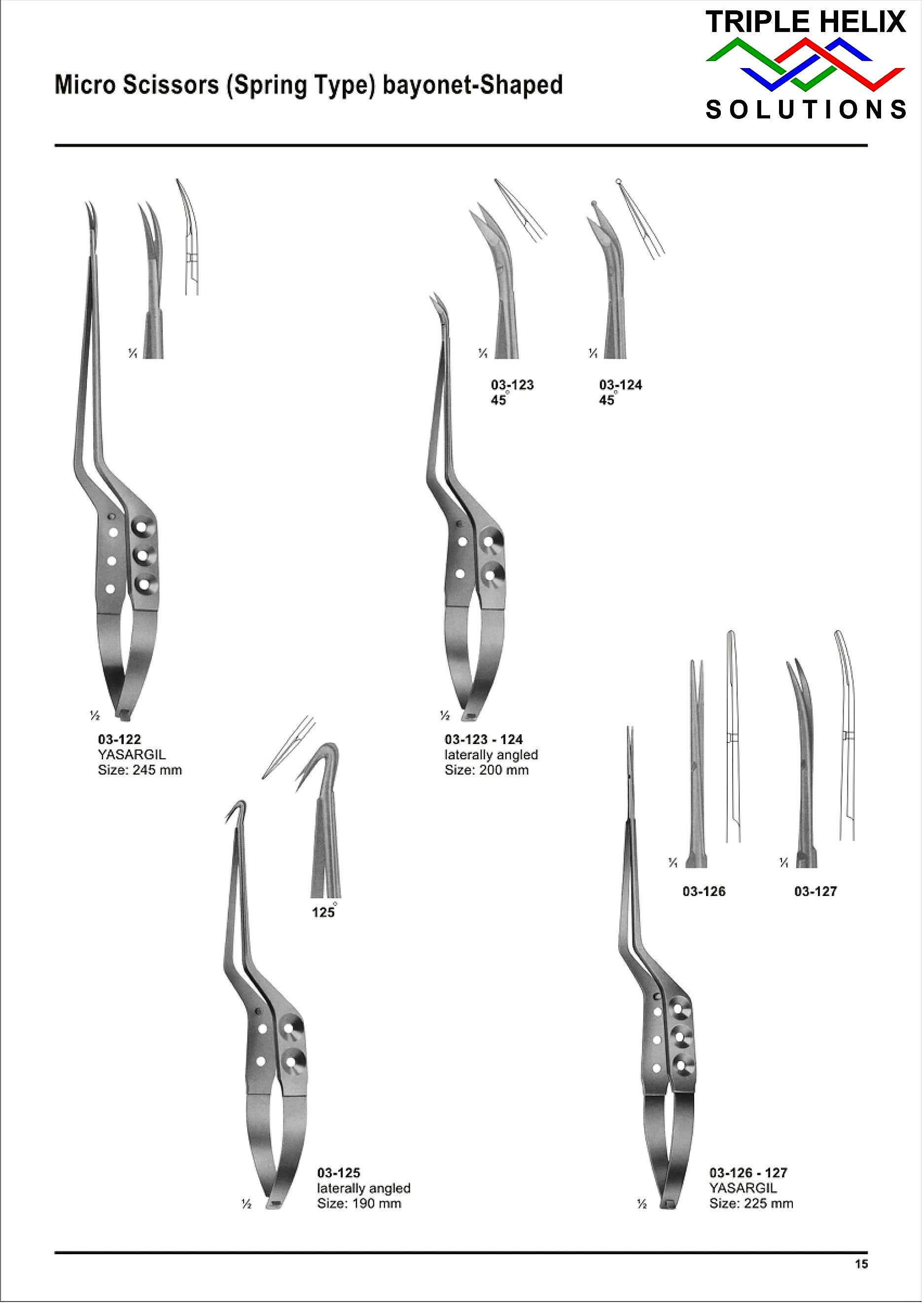 Micro Scissors (Spring Type), Bayonet-Shaped - page 15