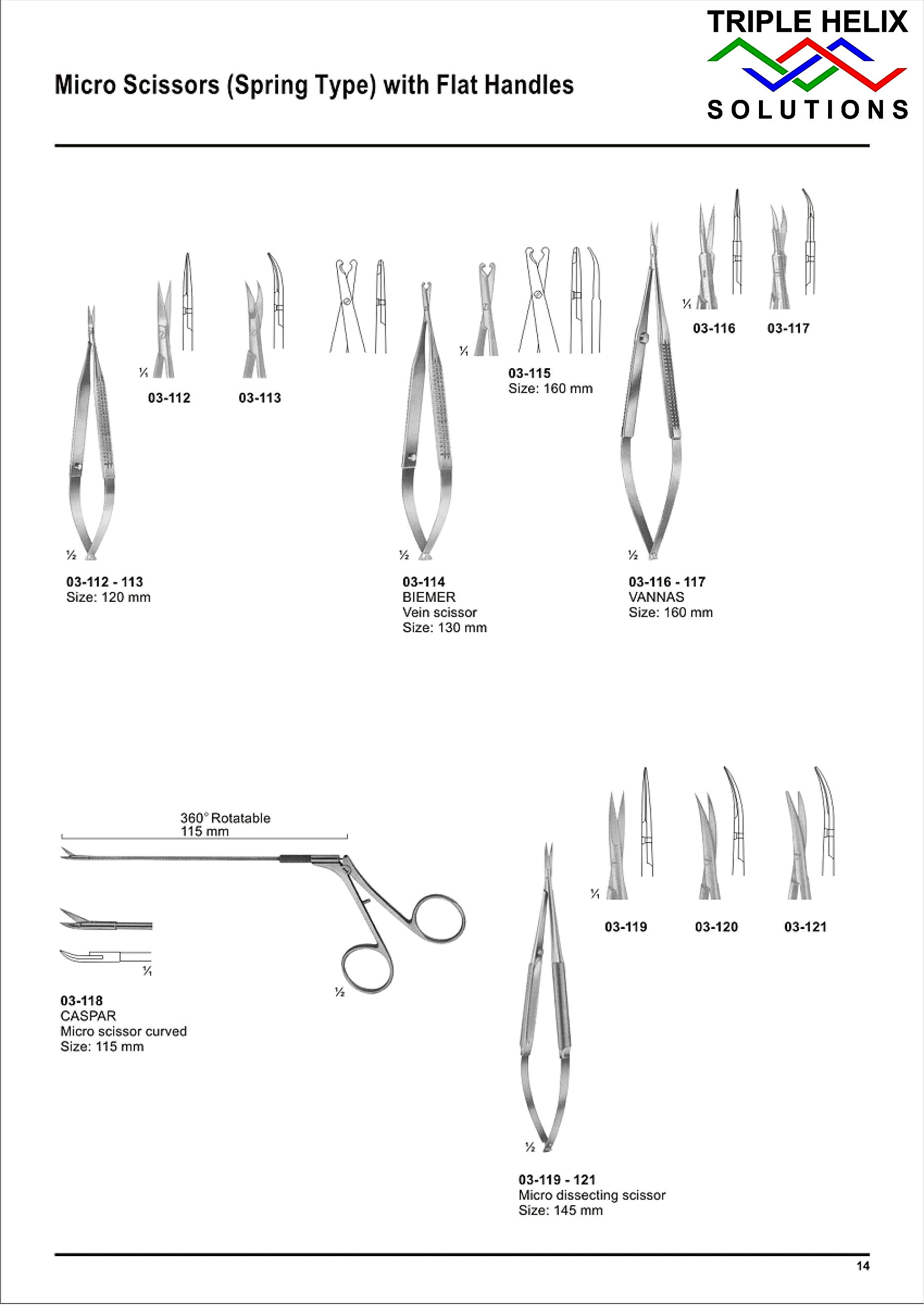 Micro Scissors (Spring Type) with Flat Handles - page 14