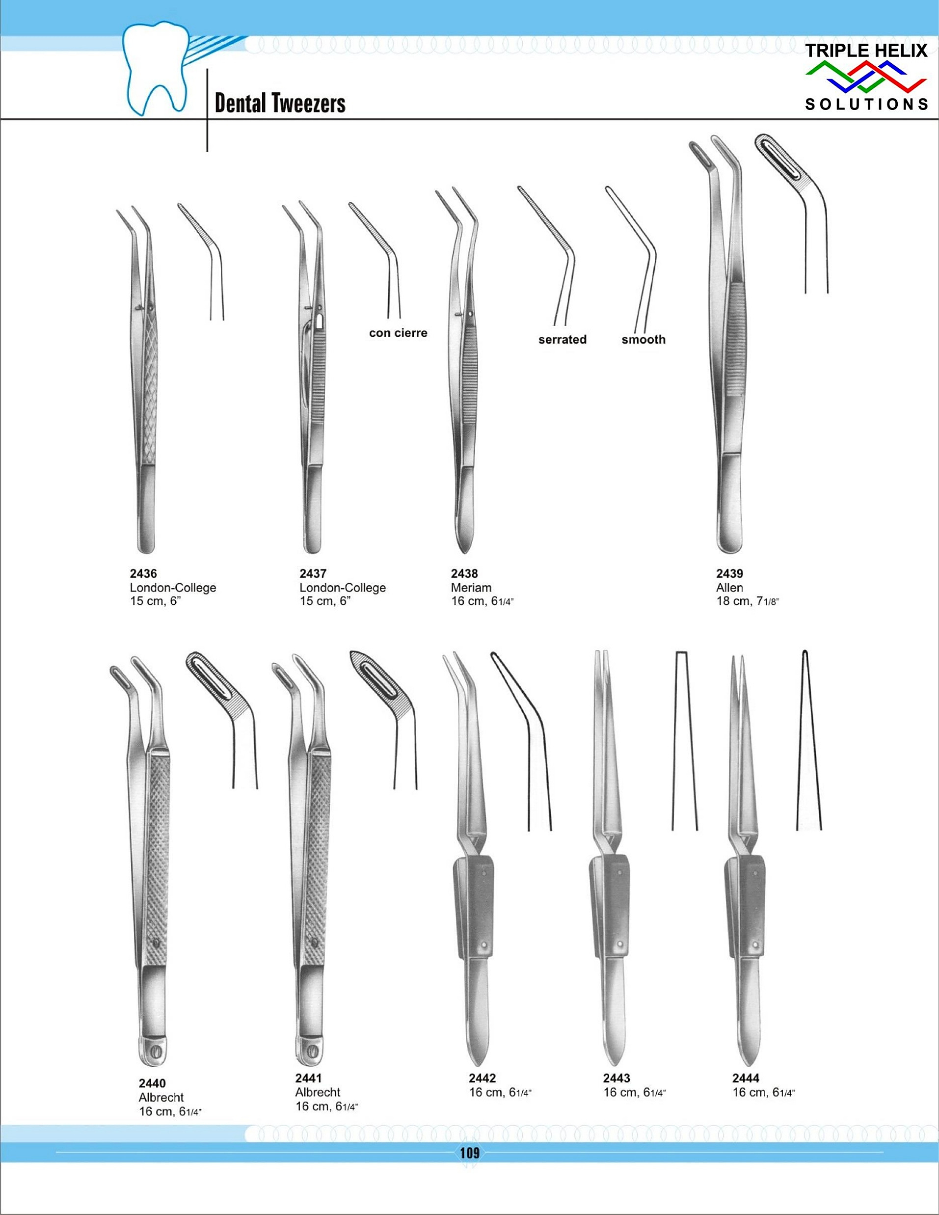 Dental Tweezers — London College Pattern - page 109